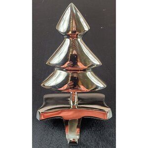 Euro Craft Silver Tone Stocking Holder Hanger 9" x 5" Christmas Tree New